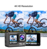 5K Action Camera with 30fps with EIS , Wifi, Dual Touch Screen, Remote Control